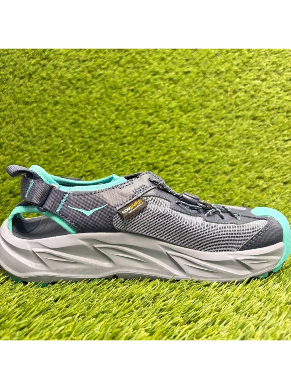 Hoka One One Hopara 2 Boys Size 6Y Blue Slate Gray Athletic Sport Hiking Sandals